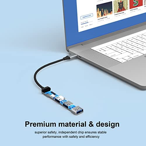Lightning to USB Hub [Apple MFi Certified] 4-in-1 USB OTG Hub with 3 USB3.0 Port and Fast Charging Port for iPhone/iPad Compatible with Microphones/Flash Drive/Keyboard/Mouse/Sound Card 5
