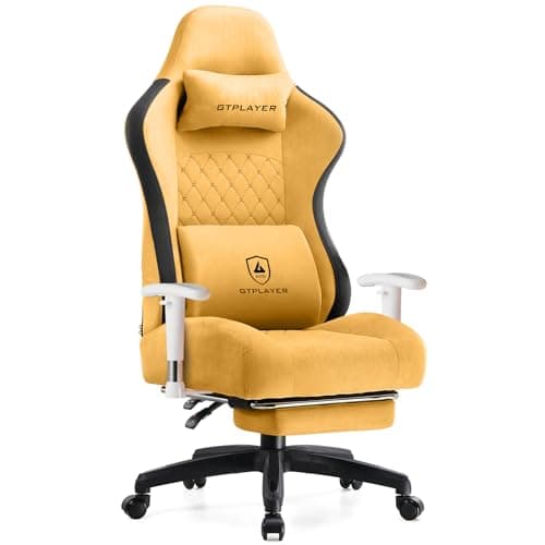 GTPLAYER Gaming Chair, Computer Office Chair with Pocket Spring Cushion, Linkage Armrests and Footrest, High Back Ergonomic Computer Chair with Lumbar Support Task Chair with Footrest