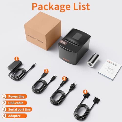 Rongta Thermal Receipt Printer, 80mm High-Speed POS Printer with Auto Cutter, 250mm/s, Ideal for Kitchen & Small Business, Compatible with Windows, Linux, MacOS 8