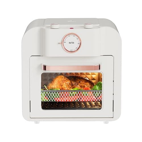 Aria Retro 17Qt Air Fryer Oven: 4-in-1 Functionality, Bake, Fry, Roast & Grill Complete with Air Fryer Basket & Mesh Trays, Compact