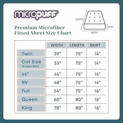 Micropuff Short Queen Size Fitted Sheet – Soft and Comfortable Microfiber Bed Sheet – Shrinkage and Fade Resistant – Wrinkle Free Fitted Sheet Only – Durable and Easy to Wash 9