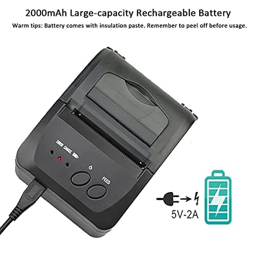 Rabitpos Bluetooth Receipt Printer, 58mm Mini Portable Personal Bill Maker Wireless, Mobile Thermal POS Printer for Small Business, Supports Android/Windows 5