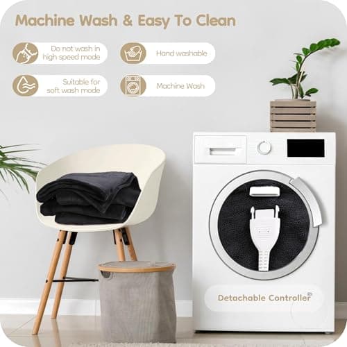 LaffyLo Electric Heated Blanket Full Size 72"×84", Breathable & Luxurious Flannel, Soft Warm Gift with Over-Heat Protection, 4 Heating Levels & 10 H Auto Shut Off, Machine Washable, Dark Grey 9