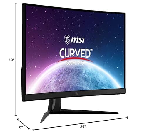 msi G27C4X 27" Curved Gaming Monitor, 1920 x 1080 (FHD), 1ms, 250Hz, FreeSync, HDMI, DisplayPort, Anti-Flicker, Anti-Glare, HDR Ready,Black 8