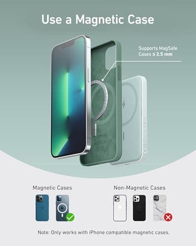 Anker 621 Magnetic Portable Charger (MagGo), 5,000mAh Wireless Power Bank with USB-C Cable, Magsafe-Compatible Battery Pack for iPhone 16/15/14/13/12 Series 6