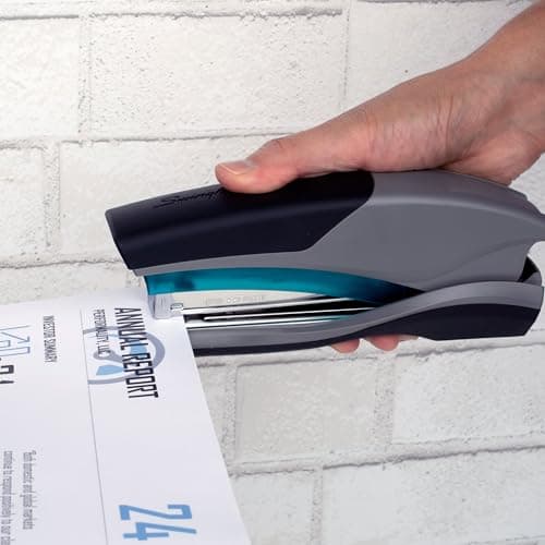 Swingline Stapler, 25 Sheet Capacity, Optima 25, Jam Free, Reduced Effort, Soft Grip, Blue and Gray (66404) 6