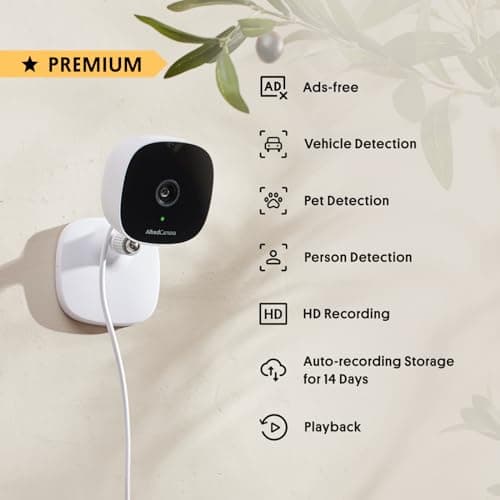 AlfredCamera AlfredCam Plus 2.5K Wi-Fi Smart Home Security Camera,Indoor/Outdoor,IP65 Waterproof,Color Night Vision,64GB SD Card,Baby/Pet Cam,Works App (70M+ Downloads) 7