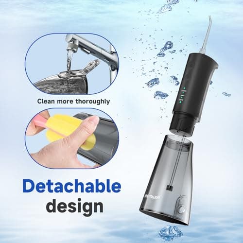 Water Flosser - Water Flossers for Teeth 3.0 Pulse Technology - Cordless Rechargeable Portable Water Flosser - 300ML Water Tank Dental Water Flosser Waterproof for Braces Home Travel (Black) 5