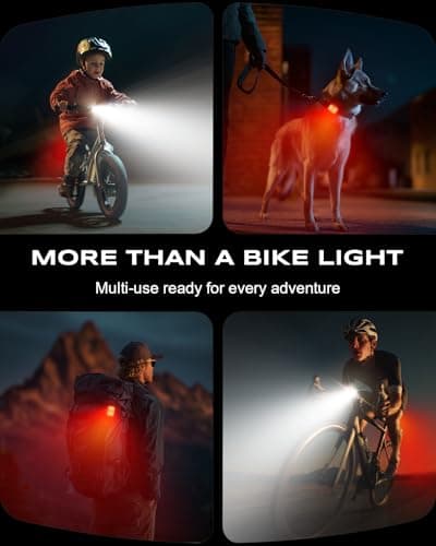 WOCBUY Bike Lights, Ultra-Slim & Lightweight Rechargeable Bicycle Lights Set, [5+6 Modes] Dual USB-C Bike Lights Front and Back, IP65 Waterproof Bicycle Lights for Night Riding Road Mountain Cycling 7