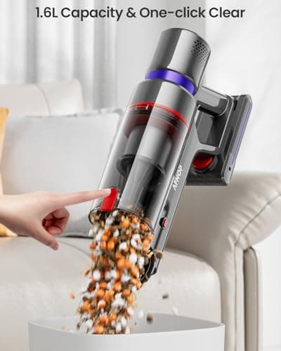 Cordless Vacuum Cleaner, 45Kpa 550W 65Mins Self-Standing Vacuum Cleaners for Home, Stick Vacuum with Touch Screen, Anti-tangle Brush, Rechargeable Vacuum Cordless for Pet Hair, Carpet, Hardwood Floor 8