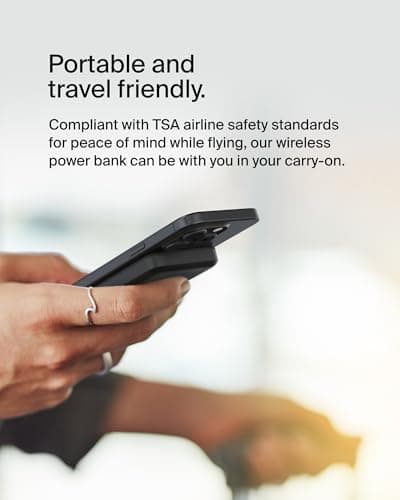 Belkin Portable Charger, Wireless Power Bank 15W 5000mAh w/ Qi2, MagSafe Charger + Built-in Pop-up Kickstand - iPhone 17, Air, Pro, Pro Max, AirPods, Apple Watch, Google Pixel 10, etc. - Black 8