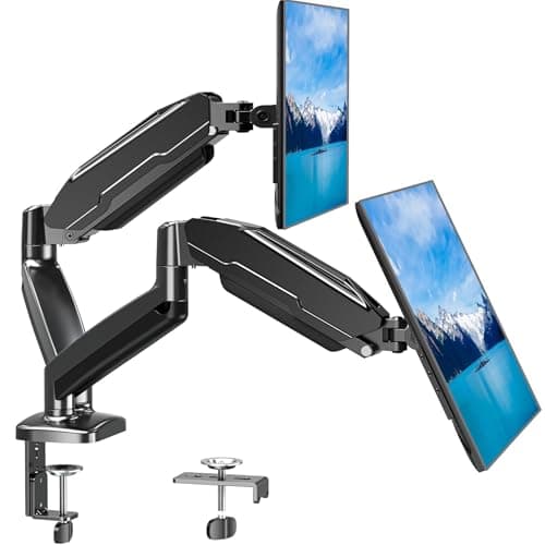MOUNT PRO Dual Monitor Mount Fits 13 to 32 Inch Screen, Height Adjustable Monitor Stand for 2 Monitors, Full Motion Display Arm Holds up to 17. 6lbs Each, Computer Desk VESA Mount, Black