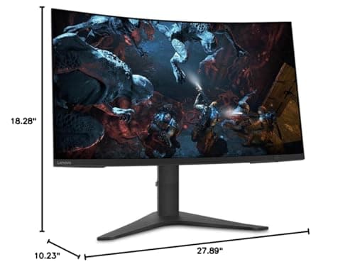 Lenovo G32qc-10 31.5-inch QHD Curved Gaming Monitor, 1440p, AMD FreeSync Premium, DisplayPort, HDMI, Narrow Bezels, Adjustable, VESA Mount, 66A2GCCBUS 6