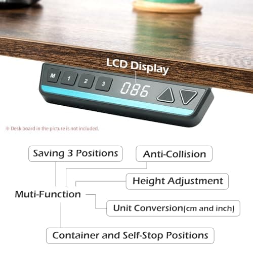 TOPSKY Electric Adjustable Standing and Sitting Computer Desk with 3 Legs for Home and Office 270lb Weight Capacity (Black, Triple) 6