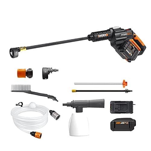 WORX 20V Brushless Hydroshot WG630.2 Cordless High Flow Pressure Washer, Car Washer, Home Cleaner Portable Garden Watering, PowerShare, 5-in-1 Adjustable Nozzle, 1 * 4.0Ah Battery & Charger Included