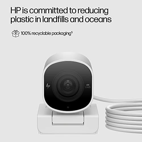 HP 960 4K Streaming Webcam - 4K 30 FPS/1080p 60 FPS Computer Camera & Dual Mics, Noise Reduction, & Privacy Cover - Zoom Certified - Swivel/Tilt Adjust - Color Correction, AF & Framing (695J6AA#ABL) 8
