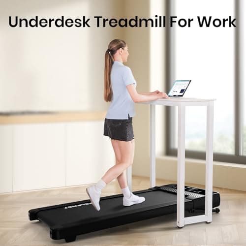 FelFast Walking Pad with 12% 6° Auto Incline, Under Desk Treadmill for Home Office w/Remote Control, 6 HIIT Mode, 265 Lbs Weight Capacity, 4 MPH Max, Desk Treadmill in LED Display, Black 8