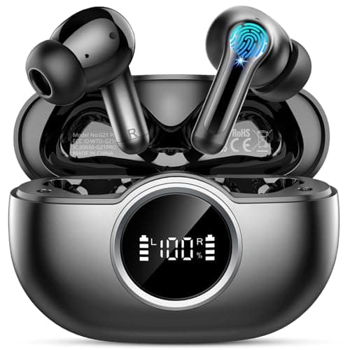 Wireless Earbuds, 2025 Bluetooth 5.4 Headphones 3D Bass Hi-Fi Stereo Ear Buds, 4 ENC Noise Cancelling Mic, 40+Hrs USB-C in-Ear Earphone, IP-X7 Waterproof Sport Workout Gym for Laptop Pad Android iOS