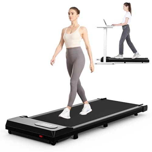 HomeFitnessCode Walking Pad, 5MPH Under Desk Portable Treadmill for Home & Office, 38.5"×15.2" Running Belt, Quiet<45dB, Remote Control, 300 LBS Capacity, Black