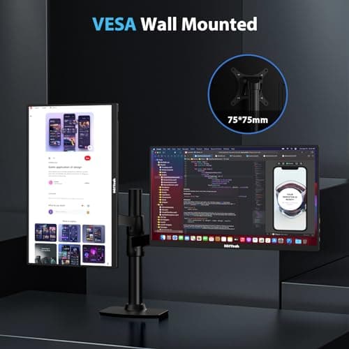 HotYeah Portable Monitor 4K, 15.6'' 3840x2160 UHD USB-C HDMI Laptop Monitor, 100% Adobe RGB HDR FreeSync External Computer Display, Travel 2nd Screen with Speakers Cover VESA 8