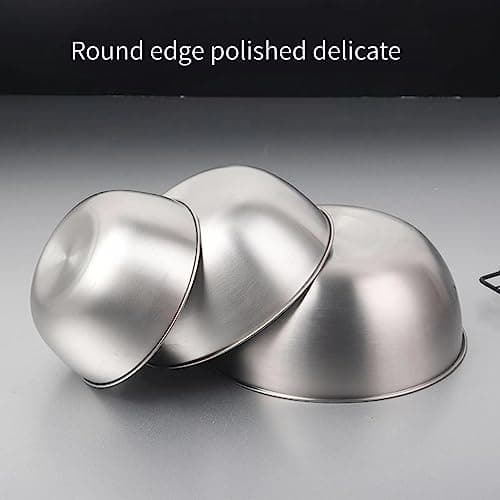 MANHONGYU Stainless Steel Mixing Bowls-3 Packs Small Thicker Stainless Steel Flat Bottom Mixing Bowls Set, Home, Refrigerator, and Kitchen Food Storage Organizers 6
