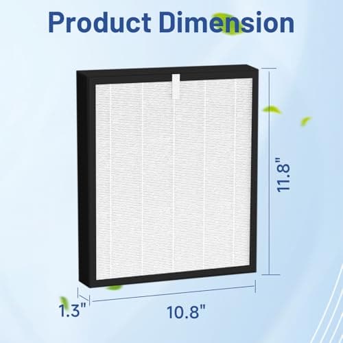 LemonQueen TZ-K2 Replacement Filter Compatible with ToLife Air Puri-Fier Filter TZ-K2-A, 3-in-1 H13 HEPA with Activated Carbon and Pre-Filter, 2 Pack 5