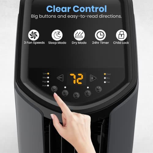 TOSOT 10,200BTU (6,200 BTU SACC) Portable Air Conditioner, Smart Wifi Control, AC Unit with Dehumidifier, Fan, Window Kit for Easy Installation, Cool Rooms Up to 400 Square Feet, Shiny Series 5