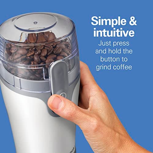 Hamilton Beach Fresh Grind Electric Coffee Grinder for Beans, Spices and More, Stainless Steel Blades, Removable Chamber, Makes up to 12 Cups, White 5