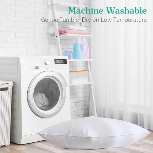 Three Geese White Goose Feather & Cotton Pillows Queen/Standard Size Set of 1- Soft 600 Thread Count 100% Cotton, Medium Firm,Soft Support, White Solid 8