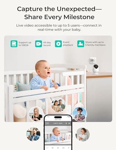 Dr.Care VistaView Lite Smart WiFi Baby Monitor - 4" 720P Split Screen & 1080P Camera App Control, Motion Alerts, HD Night Vision, Triple Security, 2-Way Talk, Video Recording, Multi-User 7