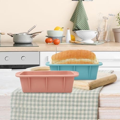 Koolstuffs Silicone Bread Loaf Pan, 2 PCS Rectangular Non-Stick Baking Mold Pans for Oven, Bread, Cake, Easy Release 7