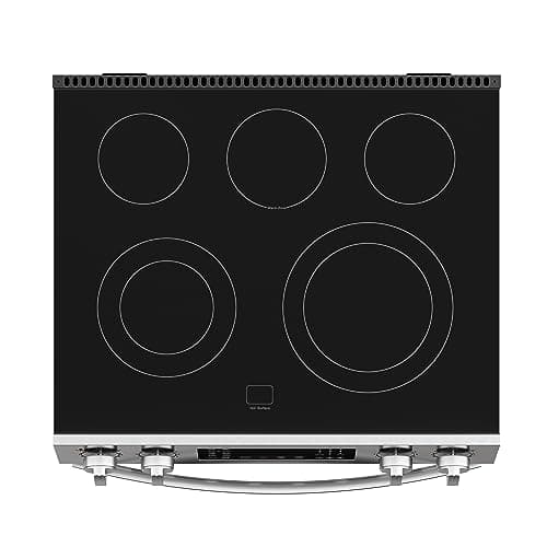 Kenmore Front Control Electric Range Oven with 5 Cooktop Elements with 7 Cooking Power Options, True Convection, Steam and Self Clean, Freestanding Oven, 4.8 cu. ft. Capacity Stainless Steel 10