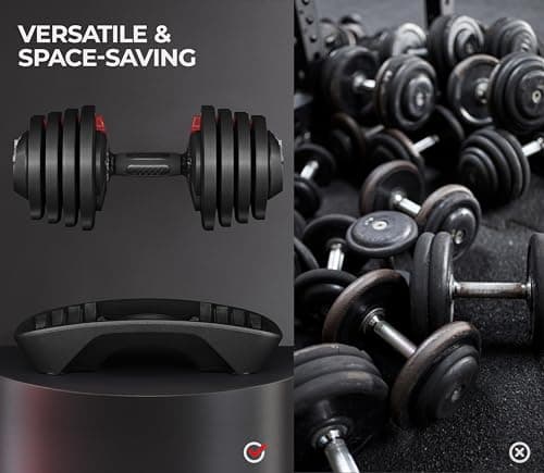 Yaheetech Adjustable Dumbbell Set 40lbs Pair of Adjustable Dumbbells Fast Adjust Dumbbell Weight Set of 2 with Anti-Slip Handle and Tray for Men/Women Home Gym Full Body Strength Training Equipment 9