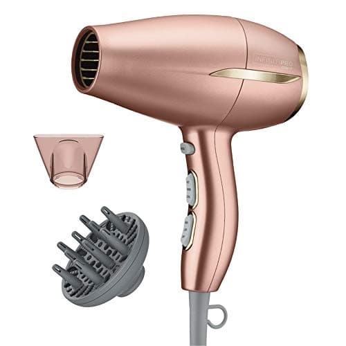 Conair INFINITIPRO BY Frizz Free Compact Hair Dryer ~ 2x the Shine 3x the Frizz Control, dusty rose, 1 Count