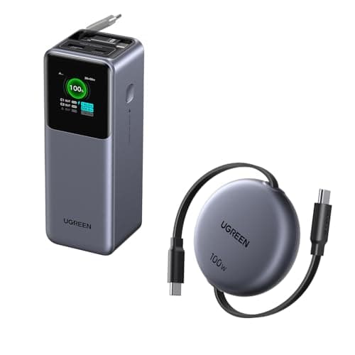 UGREEN 165W Power Bank + 100W Retractable USB-C Cable