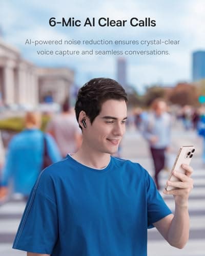 Baseus Bass BP1 Pro Noise Cancelling Wireless Earbuds, Real-Time Adaptive Noise Cancelling, Adaptive Active EQ, LDAC Hi-Res Sound, 6-Mic AI Clear Calls, 55H Playtime, IP55 Waterproof, Bluetooth 6.0 5