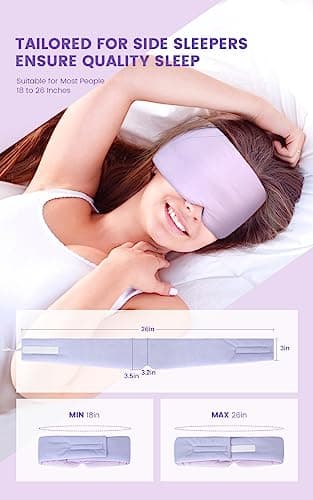 BLSSNZ Silk Sleep Mask for Women - Soft Breathable Organic Natural Mulberry Silk Fabric Blackout Eye Mask for Sleeping with Adjustable Straps No Pressure Eye Mask for Travel Essentials (Purple) 5