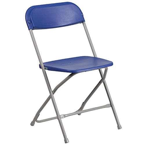 Flash Furniture Hercules Series Plastic Folding Chair - Blue - 650LB Weight Capacity Comfortable Event Chair - Lightweight Folding Chair