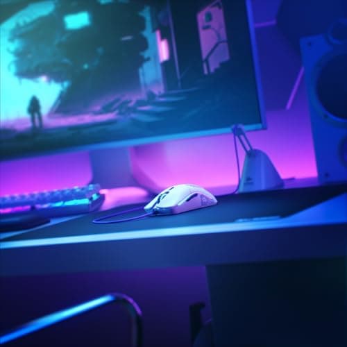 Glorious Model O- (Minus) Compact Wired Gaming Mouse - 58g Superlight Honeycomb Design, RGB, Pixart 3360 Sensor, Ambidextrous, Omron Switches - Matte White 7