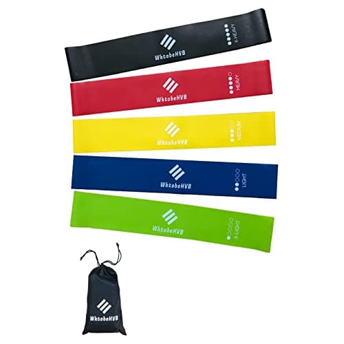 WktobeHVB Resistance Loop Exercise Bands-5/10 Pack-10/12 Inch Stretch Bands for Working Out with Carry Bag-Elastic Bands for Physical Therapy, Rehab, Yoga, Pilates and Strength Training at Home or Gym