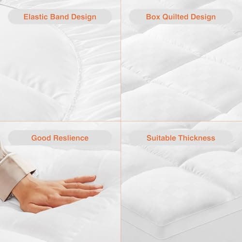 Sweetcrispy Mattress Topper Full Size, Mattress Pad Cover for Hot Sleepers, Extra Thick 5D Snow Down Alternative Overfilled Plush Pillow Top, with 8-19 Inch Deep Pocket Mattress Topper, 75 X 54in 6