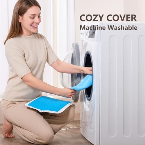 Boncare® Stay-On Small Vinyl Electric Heating Pad for Neck and Shoulders and Back Without Auto-Off, Low & High Heat Levels, Waterproof Hot Heat Pad with Washable Cover (12"x15", 1-Pack) 9