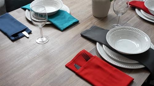 Ruvanti Cloth Napkins Set of 12, 18x18 Inches Napkins Cloth Washable, Soft, Durable, Absorbent, Cotton Blend. Table Dinner Napkins Cloth for Hotel, Christmas, Dinner, Parties - Multi Color 7
