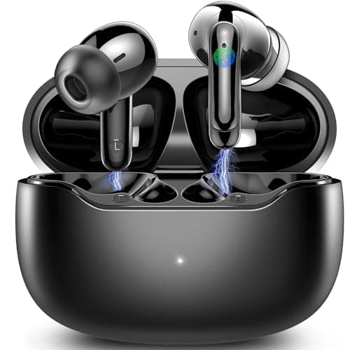 BESNOOW Wireless Earbuds Bluetooth 5.4 Headphones, 48hrs Playback IPX7 Waterproof Ear Buds in-Ear Stereo Bass Bluetooth Earbuds with ENC Microphone for iOS/Android Sports Workout, Black