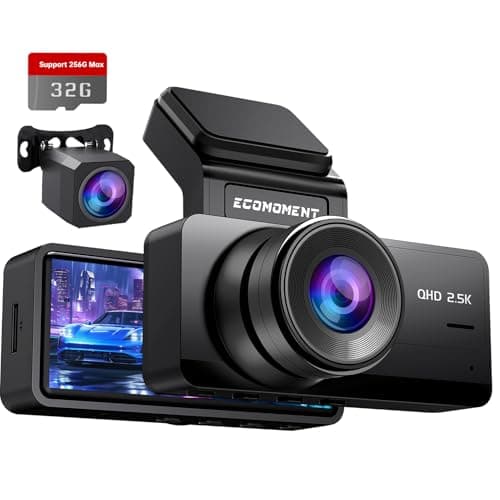 Dash Cam Front and Rear, 2.5K Dual Dash Camera for Cars, Car Camera with 3.16" IPS Screen, 170° Wide Angle, WDR Night Vision, G-Sensor, 24H Parking Monitor, 32GB Card Included, Support 256 GB Max