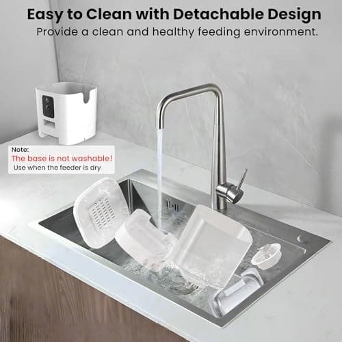 Automatic Cat Feeder with Dual Cameras, 2K HD Video with Night Vision, 5G WiFi Timed Pet Food Dispenser for Cat & Small Dog, 2-Way Audio, Easy APP Control, AI Pet Capture & Remain Food Record 8