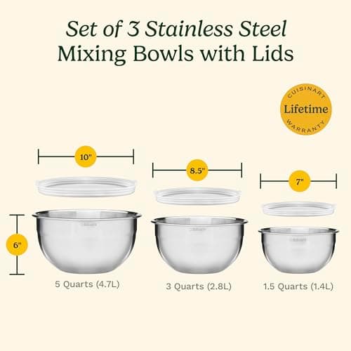 Cuisinart Mixing Bowl Set, Stainless Steel, 3-Piece, CTG-00-SMB 6