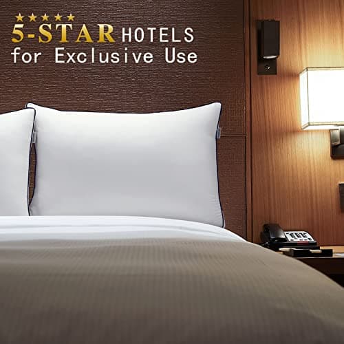 Bedufsar Bed Pillows for Sleeping, Standard Size Pillows Hotel Quality Set of 2, Firm and Supportive Gusseted Pillows for Side and Back Sleepers, Cooling Down Alternative Fluffy Soft Pillow (20x26 in) 8