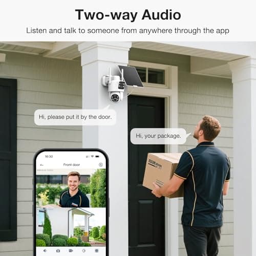 TKENPRO Dual Lens Solar Security Cameras Wireless Outdoor, 2K Full HD Video, 360° View Pan/Tilt Home Security Camera with Color Night Vision, Easy to Install, PIR Alarm, 2.4GHz WiFi 8