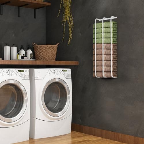 Towel Rack for Bathroom Wall Mounted Towel Holder for Rolled Towels Metal Towel Storage for Wall 3 Bar Wall Towel Rack for Small Bathroom Spa Salon Hotel (White) 8